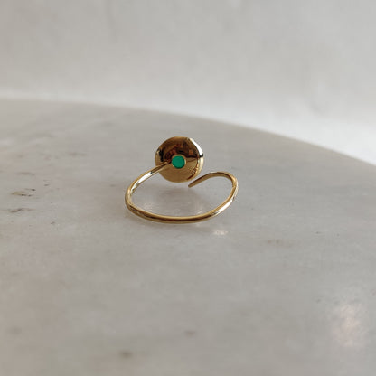 Natural Green Onyx Ring, 14K Solid Yellow Gold Green Onyx Ring, Green Onyx Bezel Ring, May Birthstone, Green Onyx Jewelry, Christmas Gift