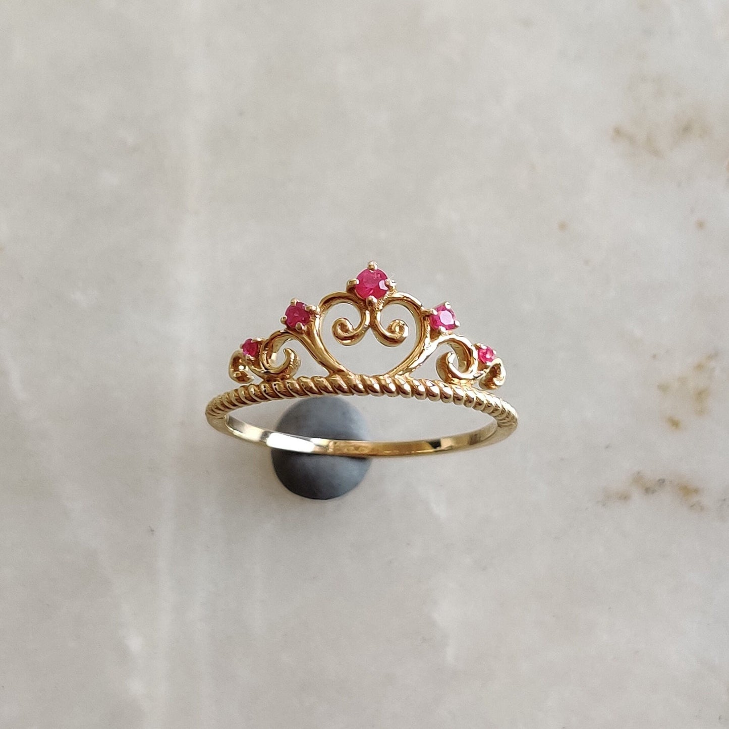 Natural Ruby Ring, 14K Solid Gold Ring, 14k Gold Ruby Ring, July Birthstone, Gift For Her, Birthday Present, Ruby Crown Ring