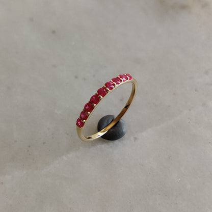 Natural Ruby Ring, 14K Solid Yellow Gold Ruby Ring, July Birthstone Ring, Anniversary Present, Dainty Ring, Ruby Jewelry