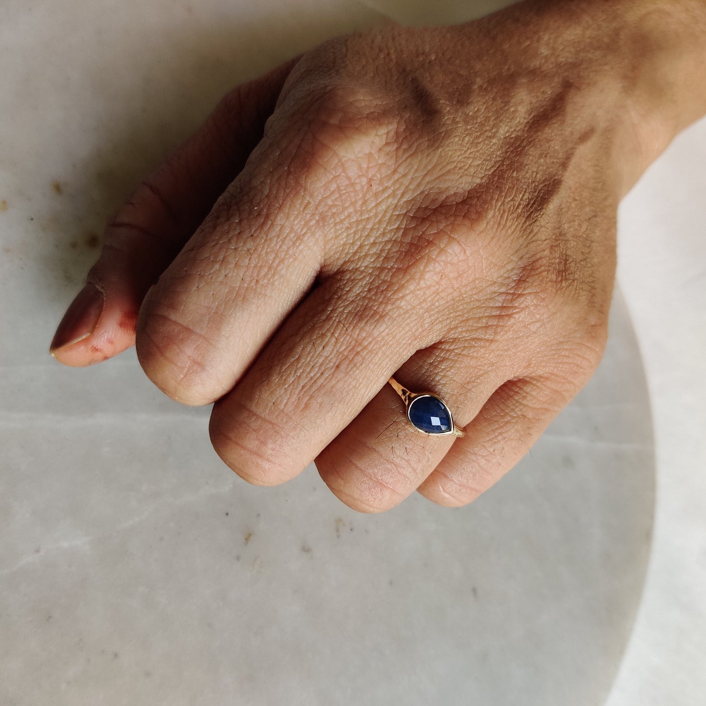 Natural Blue Sapphire Ring, 14K Solid Yellow Gold Sapphire Ring, September Birthstone Ring, Natural Blue Sapphire Jewelry, Birthday Gift