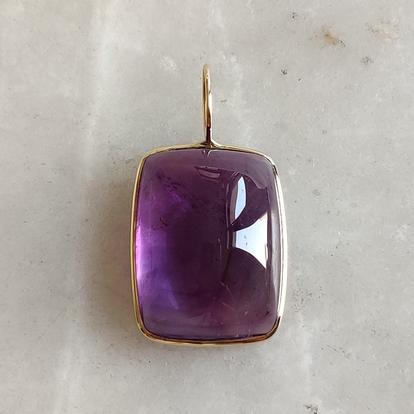 Natural Purple Amethyst Pendant, 14K Solid Gold Purple Amethyst Pendant, Solid Gold Pendant Necklace, February Birthstone, Christmas Gift