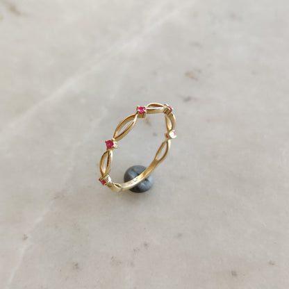 Natural Ruby Ring, 14K Solid Yellow Gold Ruby Ring, July Birthstone Ring, Christmas Present, Dainty Ring, Statement Ring, Ruby Jewelry