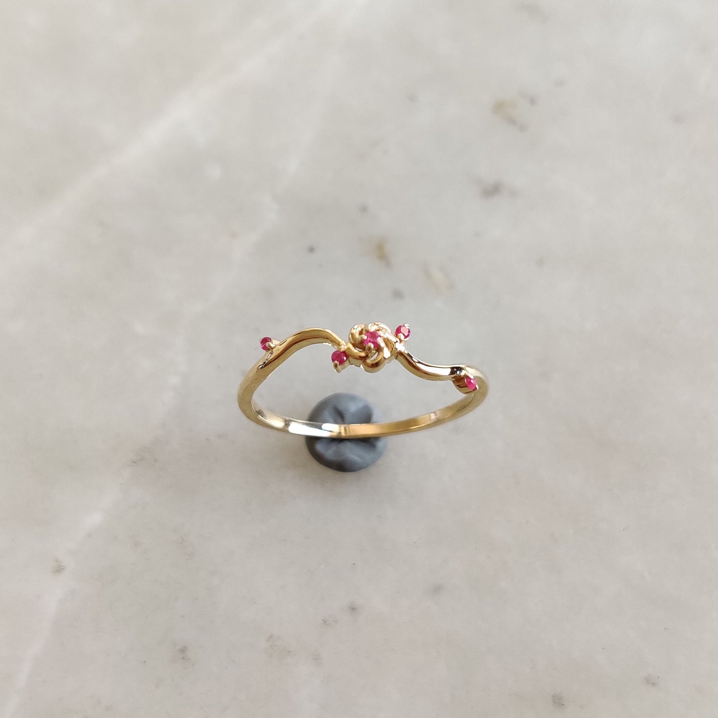 Natural Ruby Ring, 14K Solid Gold Ring, 14k Gold Ruby Ring, July Birthstone, Christmas Gift, Dainty Ring, Statement Ring, Ruby Jewelry