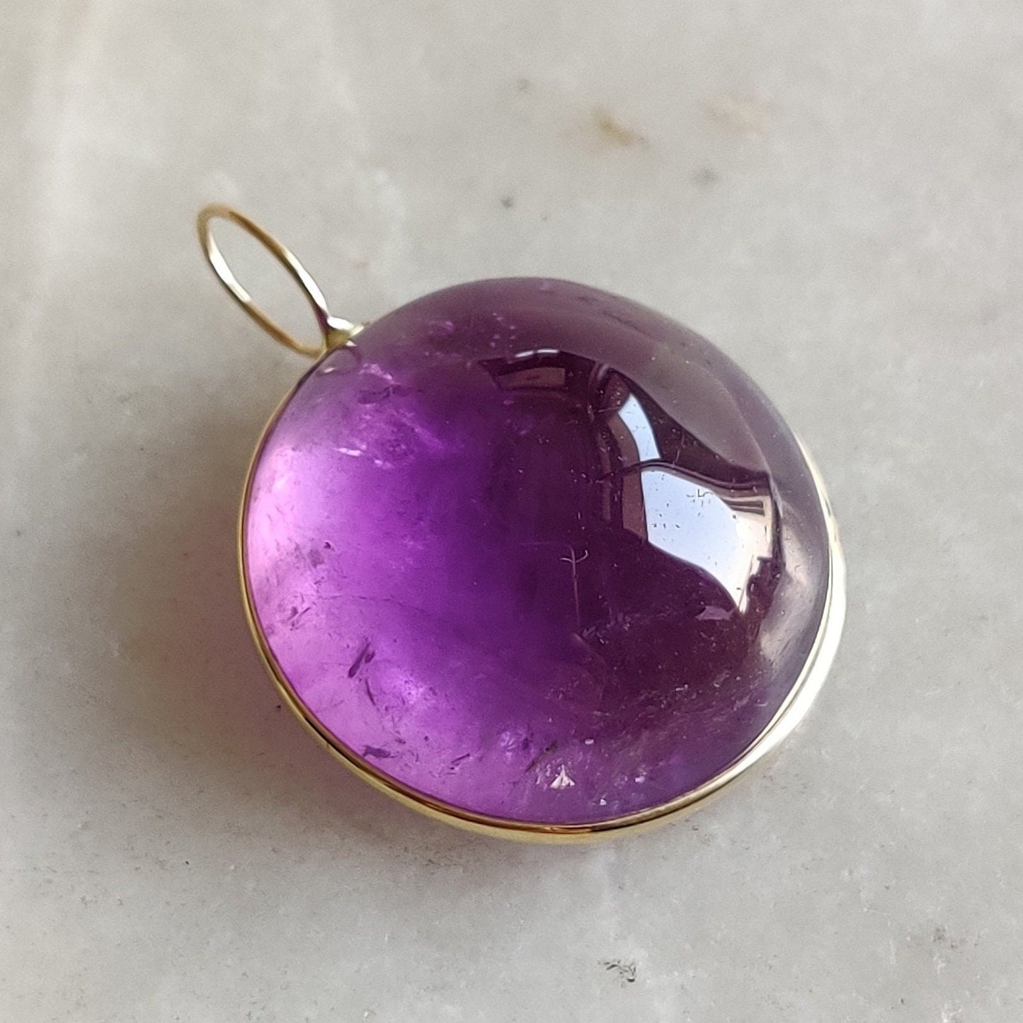 Natural Purple Amethyst Pendant, 14K Solid Gold Purple Amethyst Pendant, Solid Gold Pendant Necklace, February Birthstone, Birthday Gift