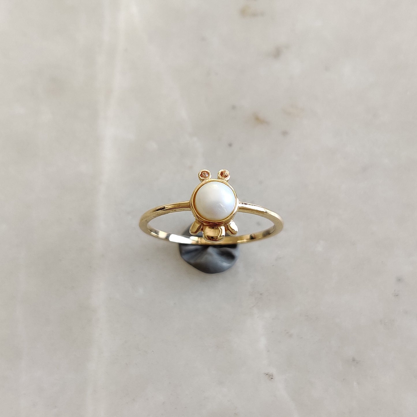 Natural Pearl and Orange Sapphire Ring, 14K Solid Gold Ring, 14k Gold Pearl Orange Sapphire Ring, June September Birthstone, Pearl Jewelry