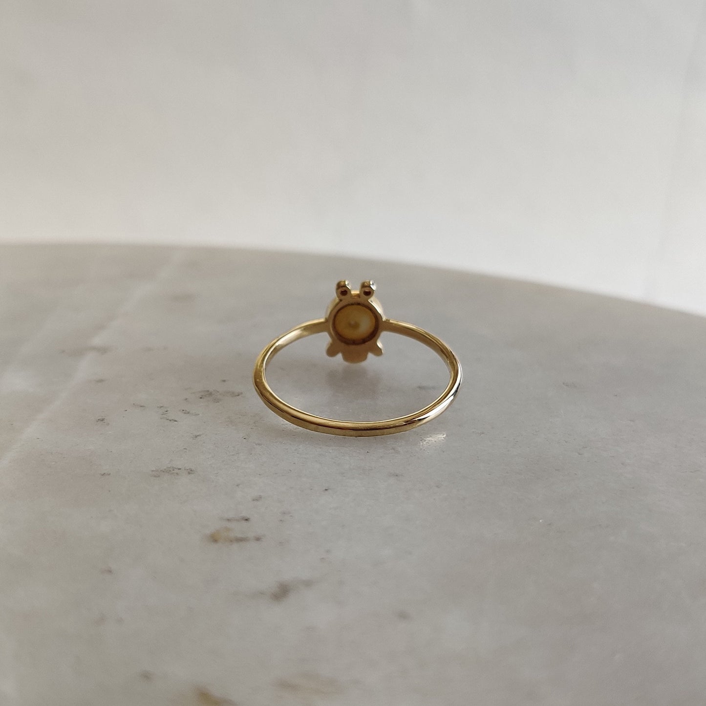 Natural Pearl and Orange Sapphire Ring, 14K Solid Gold Ring, 14k Gold Pearl Orange Sapphire Ring, June September Birthstone, Pearl Jewelry