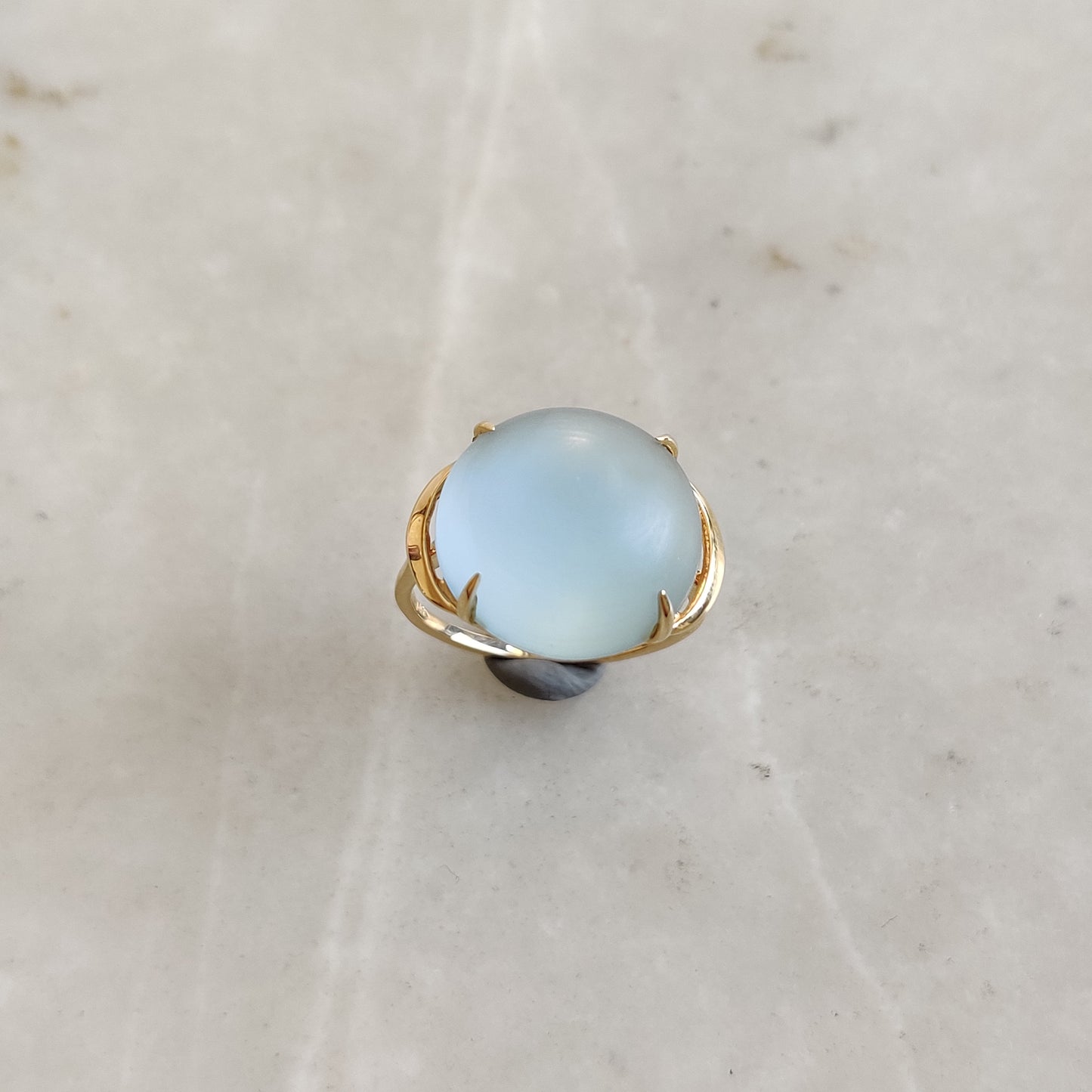 Natural Frosted Sky Blue Topaz Ring, 14K Solid Gold Ring, 14k Gold Sky Blue Topaz Ring, December Birthstone, Christmas Gift, Topaz Jewelry