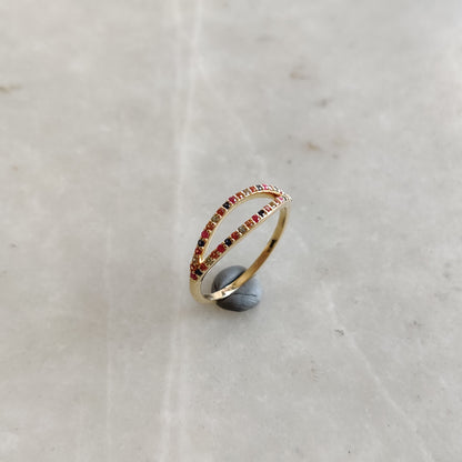 Natural Multi Sapphire Ring, 14K Solid Gold Ring, 14k Gold Multi Sapphire Ring, September Birthstone, Christmas Gift, Multi Sapphire Jewelry