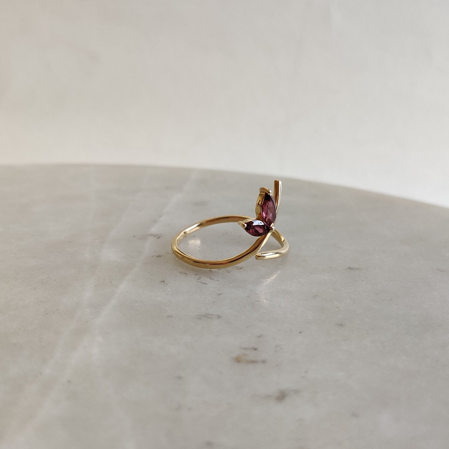 Natural Pink Tourmaline Ring, 14K Solid Yellow Gold Pink Tourmaline Ring, October Birthstone, Christmas Gift, Pink Tourmaline Jewelry