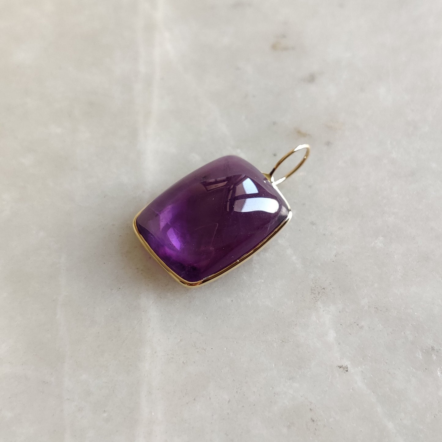 Natural Purple Amethyst Pendant, 14K Solid Gold Purple Amethyst Pendant, Solid Gold Pendant Necklace, February Birthstone, Christmas Gift