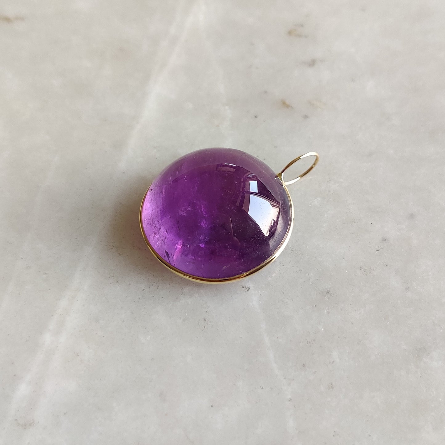 Natural Purple Amethyst Pendant, 14K Solid Gold Purple Amethyst Pendant, Solid Gold Pendant Necklace, February Birthstone, Birthday Gift