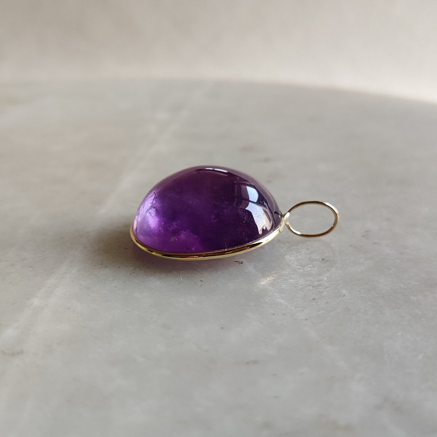 Natural Purple Amethyst Pendant, 14K Solid Gold Purple Amethyst Pendant, Solid Gold Pendant Necklace, February Birthstone, Birthday Gift