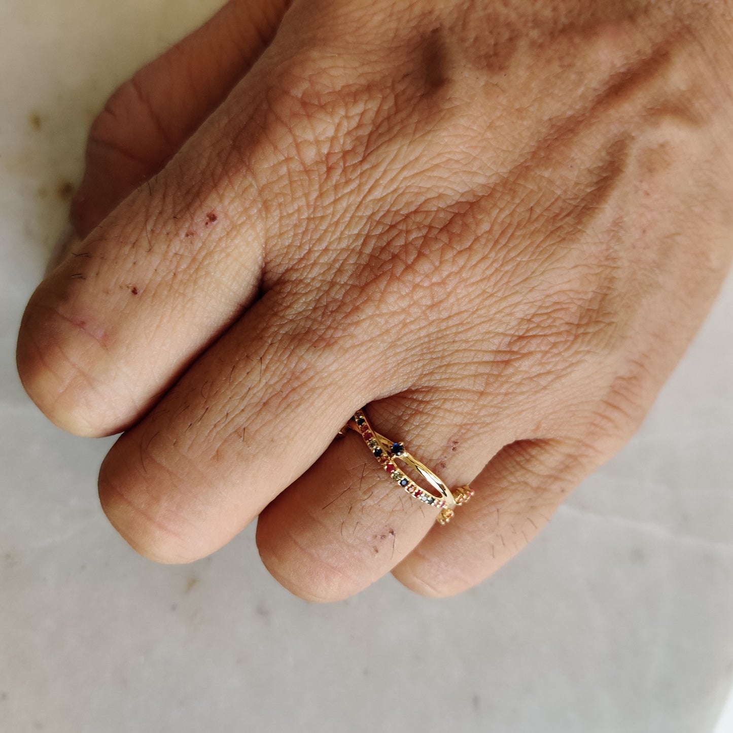 Natural Multi Sapphire Ring, 14K Solid Gold Ring, 14k Gold Multi Sapphire Ring, September Birthstone, Gift For Her,Dainty Ring,Birthday Gift