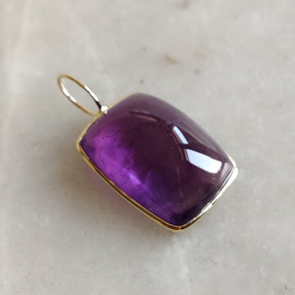 Natural Purple Amethyst Pendant, 14K Solid Gold Purple Amethyst Pendant, Solid Gold Pendant Necklace, February Birthstone, Christmas Gift