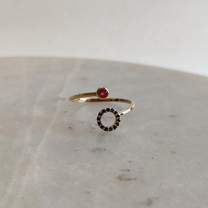 Natural Ruby and Blue Sapphire Ring, 14K Solid Gold Ring, 14k Gold Ruby And Blue Sapphire Ring, July Birthstone, Gift For Her, Birthday Gift