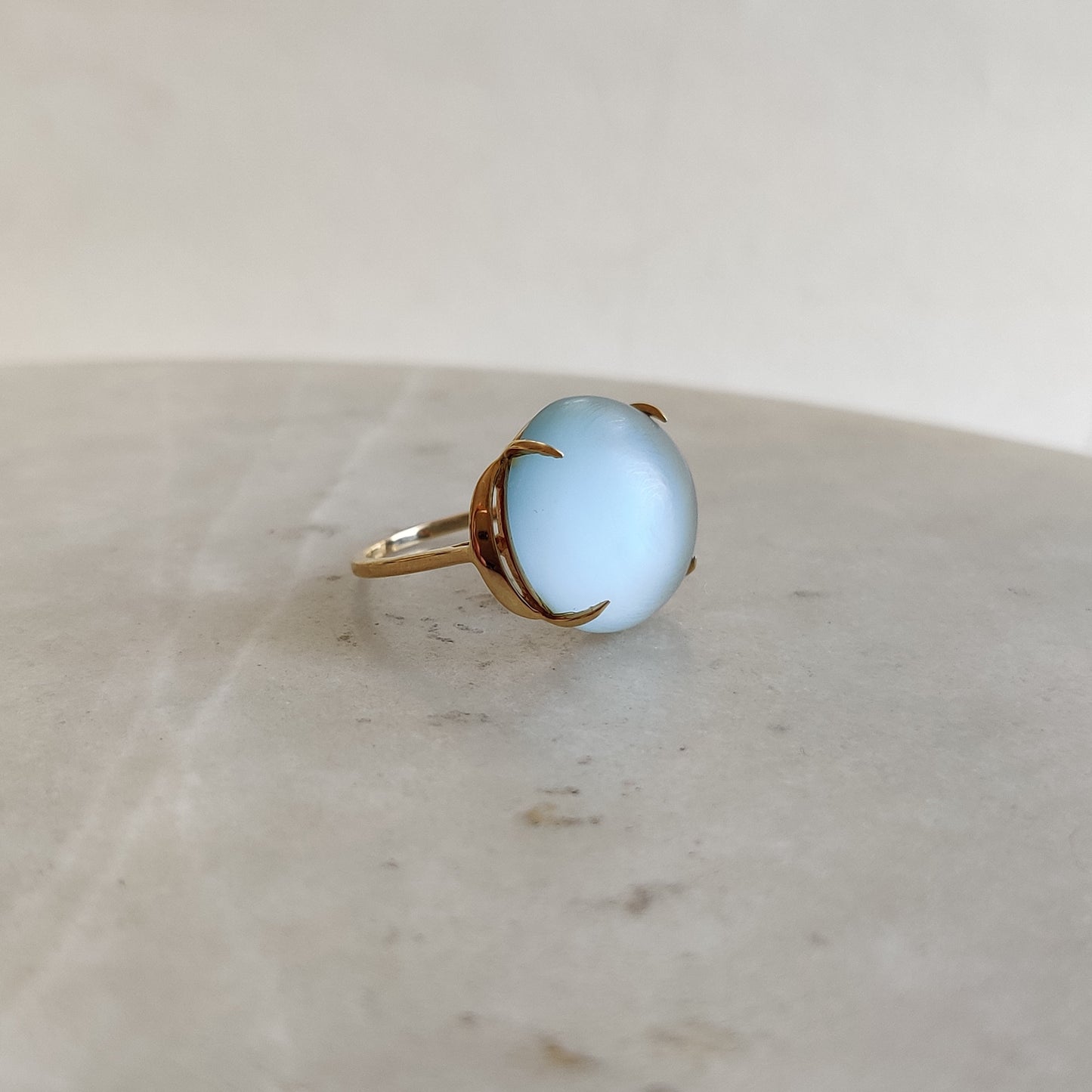 Natural Frosted Sky Blue Topaz Ring, 14K Solid Gold Ring, 14k Gold Sky Blue Topaz Ring, December Birthstone, Christmas Gift, Topaz Jewelry