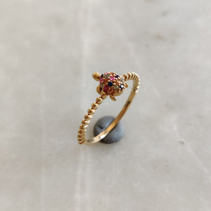 Natural Multi Sapphire Ring, 14K Solid Yellow Gold Ring, 14k Gold Multi Sapphire Ring, September Birthstone, Dainty Ring, Christmas Gift