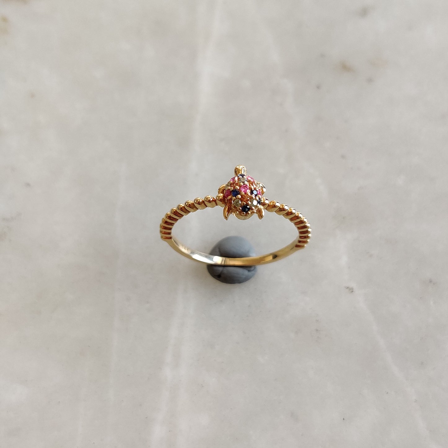 Natural Multi Sapphire Ring, 14K Solid Yellow Gold Ring, 14k Gold Multi Sapphire Ring, September Birthstone, Dainty Ring, Christmas Gift