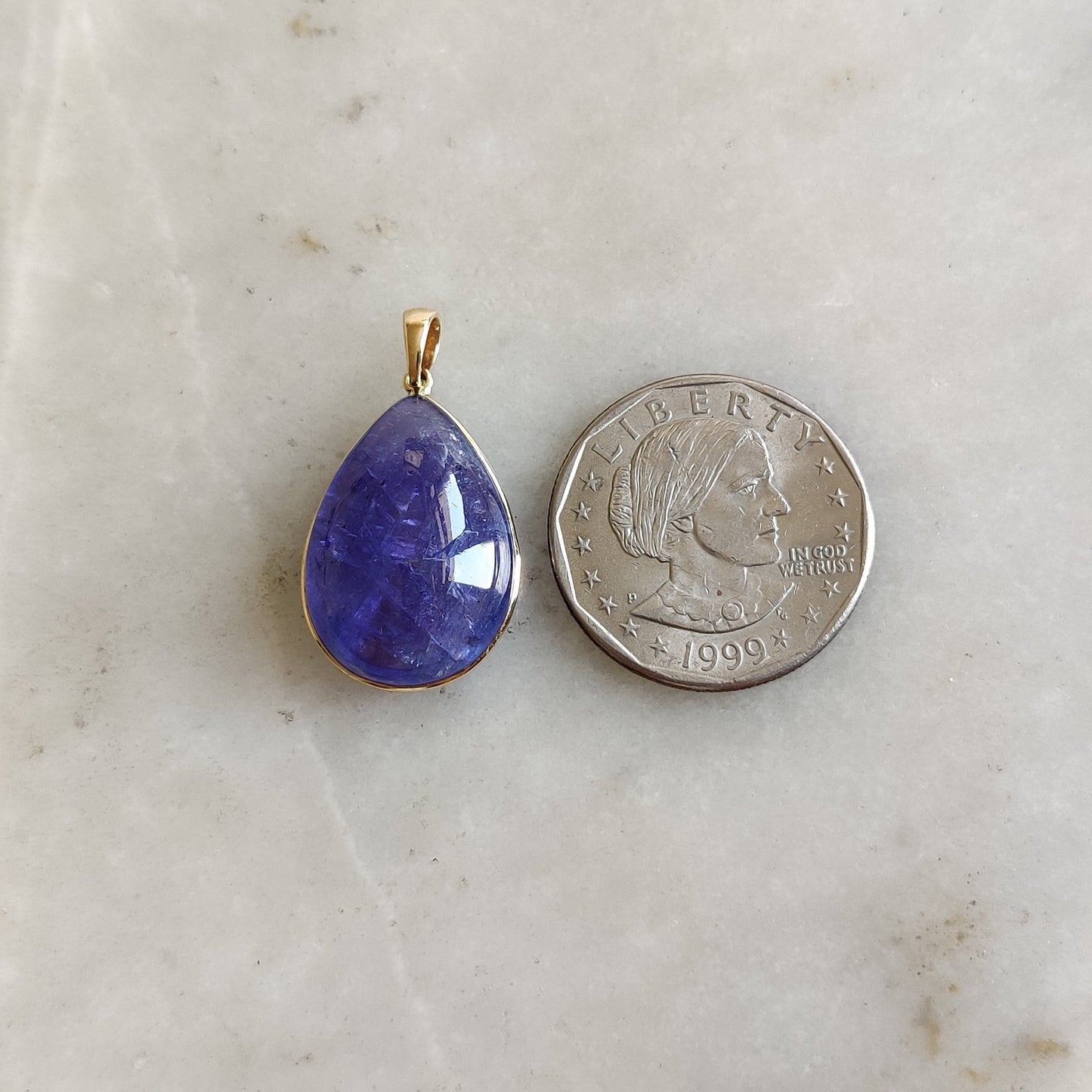 Natural Tanzanite Pendant, 14K Solid Gold Tanzanite Pendant, Yellow Gold Necklace Pendant, Tanzanite Jewelry, December Birthstone