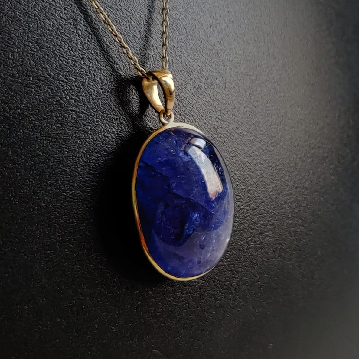 Natural Tanzanite Pendant, 14K Solid Yellow Gold Tanzanite Pendant, December Birthstone Pendant, Oval Shape Bezel Pendant, Tanzanite Jewelry