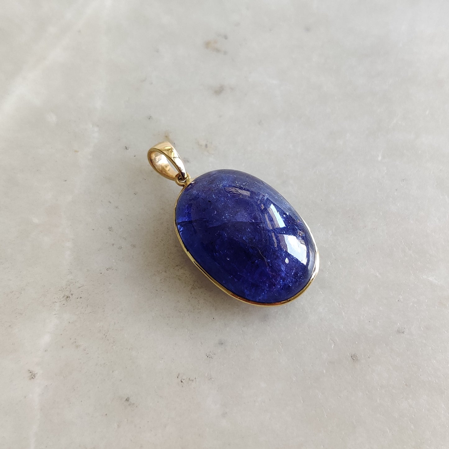 Natural Tanzanite Pendant, 14K Solid Yellow Gold Tanzanite Pendant, December Birthstone Pendant, Oval Shape Bezel Pendant, Tanzanite Jewelry