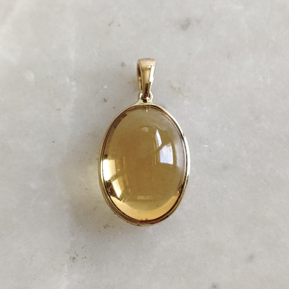 Natural Citrine Pendant, 14K Solid Yellow Gold Citrine Pendant, Oval Bezel Pendant, November Birthstone, Bezel Pendant, Christmas Gift