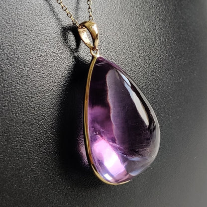 Natural Purple Amethyst Pendant, 14K Solid Gold Amethyst Pendant, February Birthstone Pendant, Christmas Present