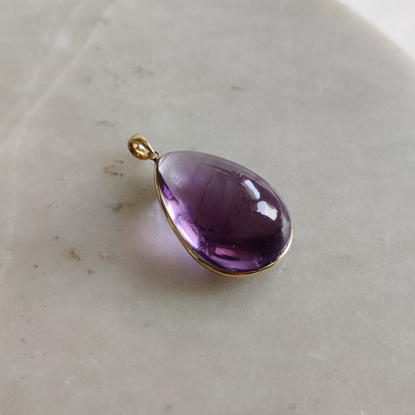 Natural Purple Amethyst Pendant, 14K Solid Gold Amethyst Pendant, February Birthstone Pendant, Christmas Present