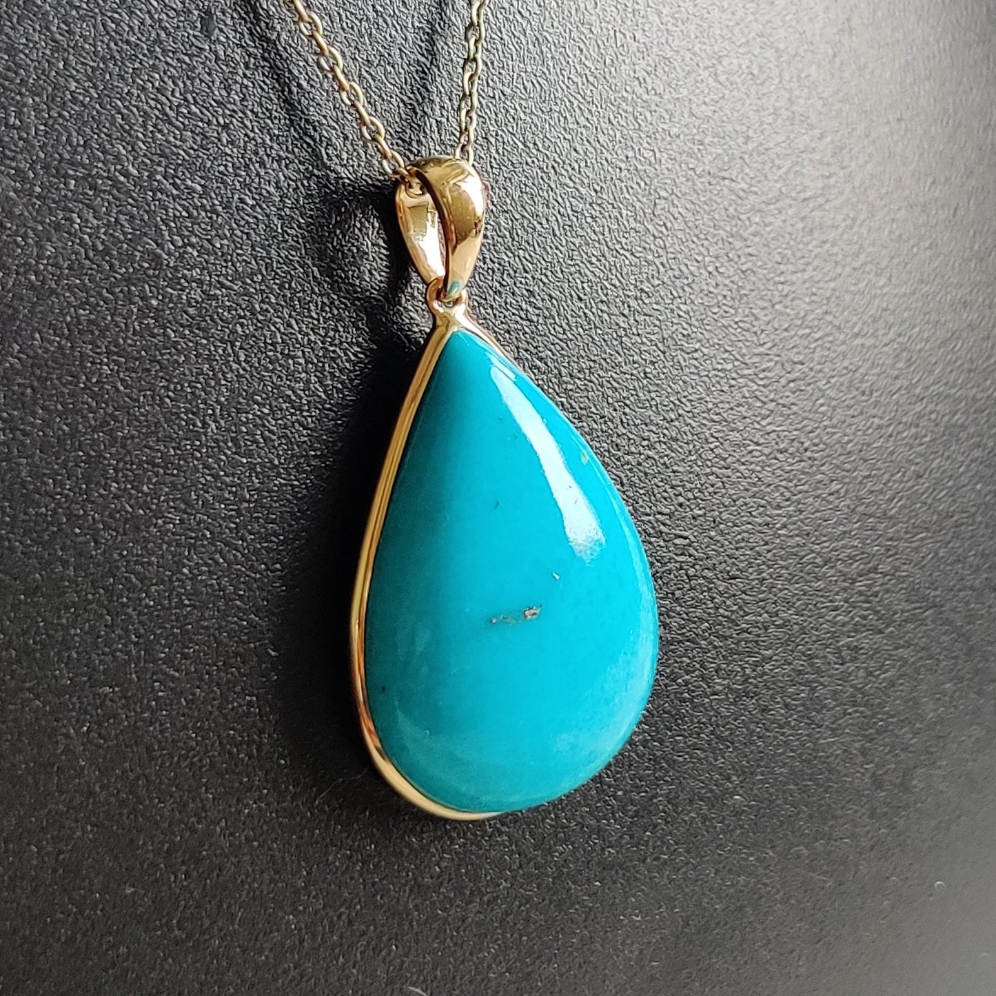 Natural Sleeping Beauty Turquoise Pendant, 14K Solid Gold Turquoise Pendant, Turquoise Bezel Pendant , December Birthstone, Christmas Gift