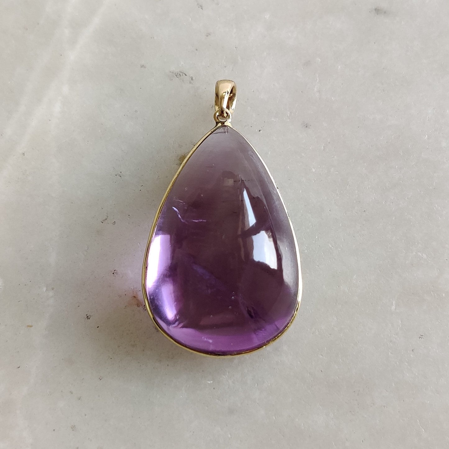 Natural Purple Amethyst Pendant, 14K Solid Gold Amethyst Pendant, February Birthstone Pendant, Christmas Present