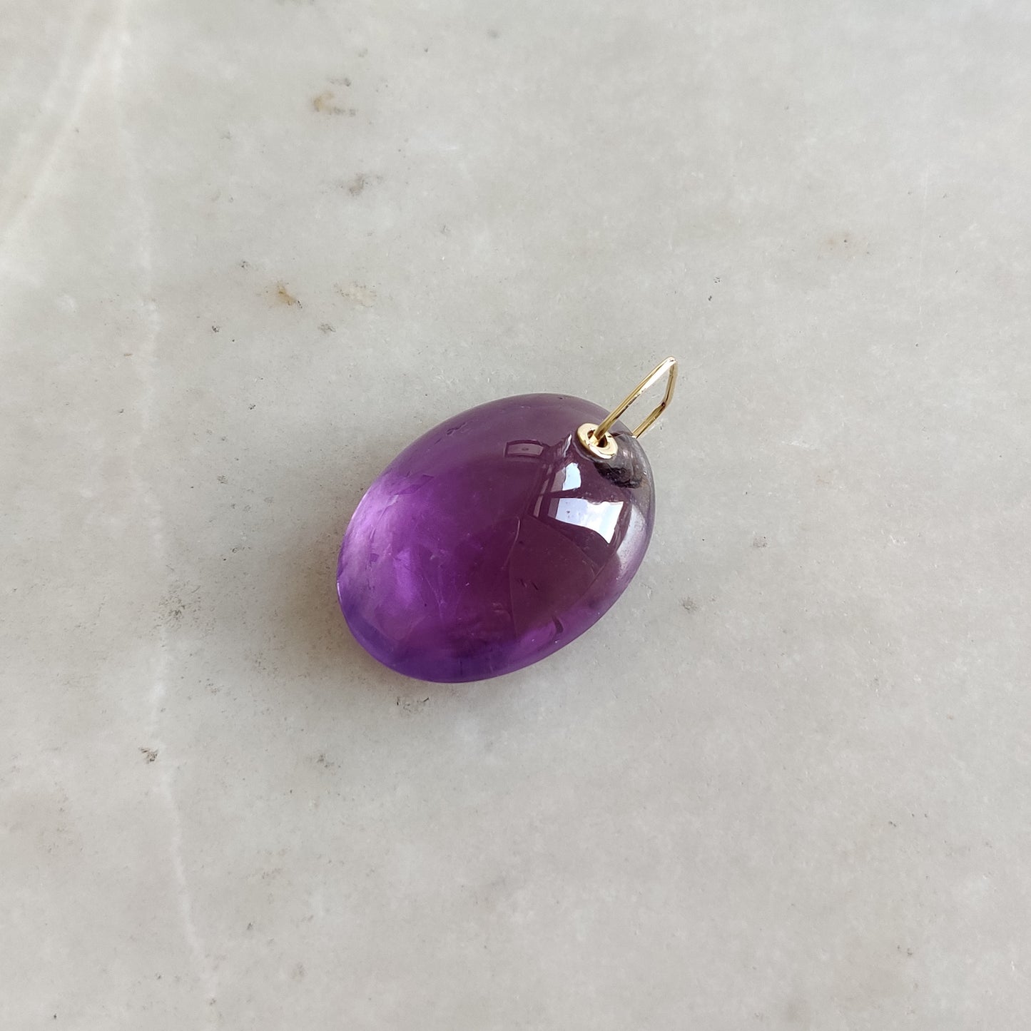 Natural Purple Amethyst Pendant, 14K Solid Gold Purple Amethyst Pendant, Solid Gold Drill Pendant, February Birthstone, Christmas Gift