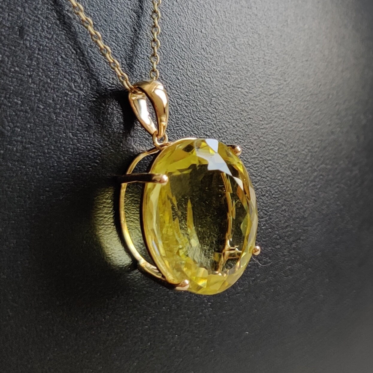 Natural Lemon Topaz Pendant, 14K Solid Gold Lemon Topaz Pendant, Gold Prong Pendant, November Birthstone, Christmas Gift, Topaz Jewelry