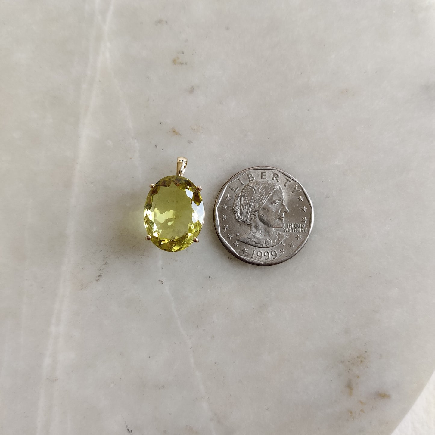 Natural Lemon Topaz Pendant, 14K Solid Gold Lemon Topaz Pendant, Gold Prong Pendant, November Birthstone, Christmas Gift, Topaz Jewelry