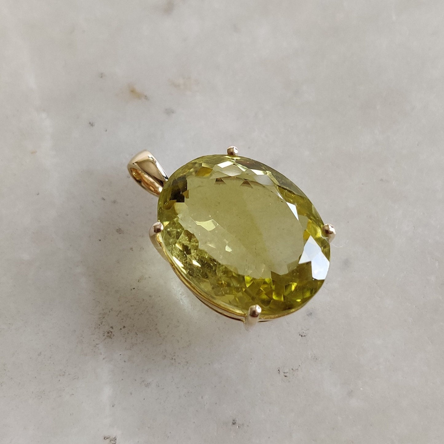 Natural Lemon Topaz Pendant, 14K Solid Gold Lemon Topaz Pendant, Gold Prong Pendant, November Birthstone, Christmas Gift, Topaz Jewelry