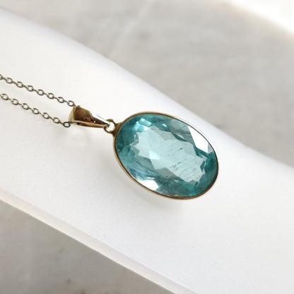 Natural Aquamarine Pendant, 14K Solid Gold Aquamarine Pendant, Solid Gold Pendant Necklace, March Birthstone, Bezel Pendant, Christmas Gift