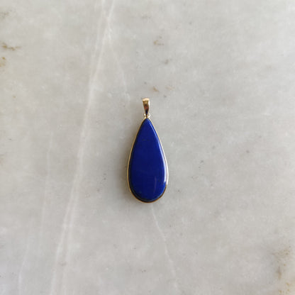 Natural Lapis Lazuli Pendant, 14K Yellow Gold Lapis Lazuli Pendant, Solid Gold Lapis Bezel Pendant, September Birthstone, Christmas Gift