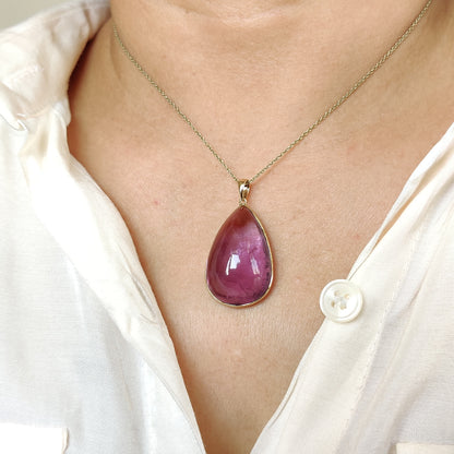 Natural Purple Amethyst Pendant, 14K Solid Gold Amethyst Pendant, February Birthstone Pendant, Christmas Present