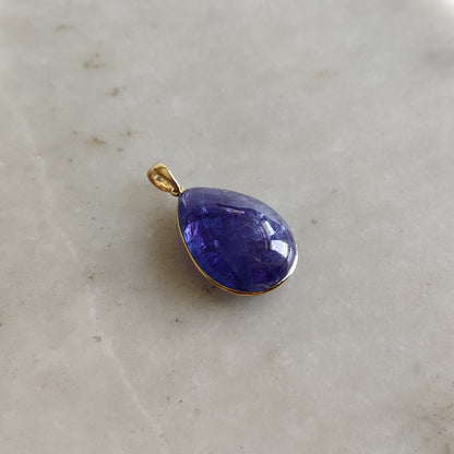 Natural Tanzanite Pendant, 14K Solid Gold Tanzanite Pendant, Yellow Gold Necklace Pendant, Tanzanite Jewelry, December Birthstone