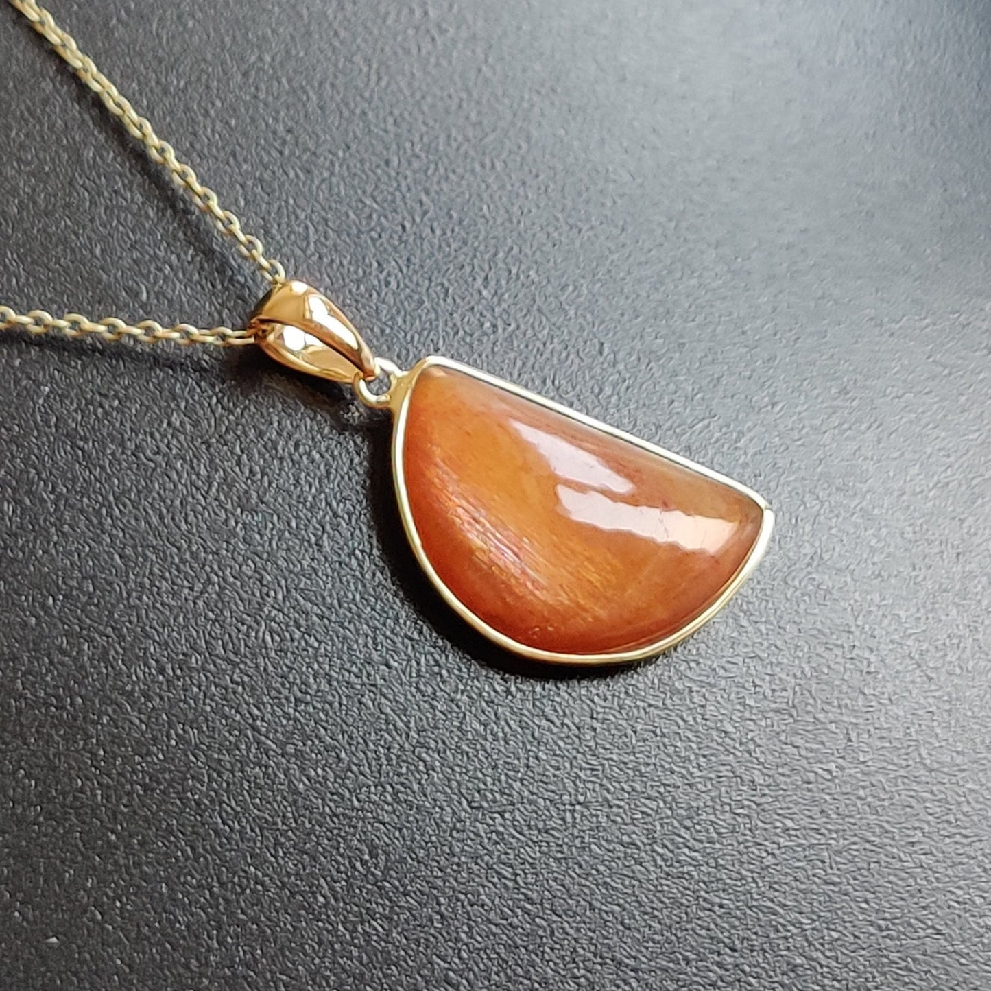 Natural Sunstone Pendant, 14K Solid Yellow Gold Sunstone Pendant, July & August Birthstone, Feldspar Crystal Pendant, Christmas Present