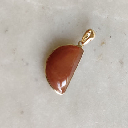 Natural Sunstone Pendant, 14K Solid Yellow Gold Sunstone Pendant, July & August Birthstone, Feldspar Crystal Pendant, Christmas Present