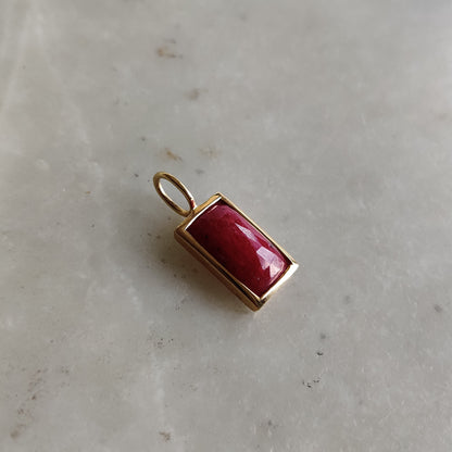 Natural Ruby Pendant, 14K Solid Yellow Gold Ruby Pendant, July Birthstone Pendant, Bezel Pendant, Ruby Jewelry, Christmas Present