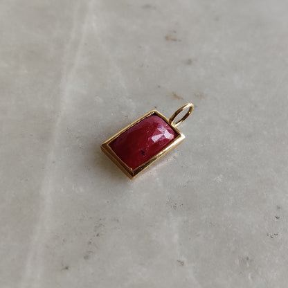 Natural Ruby Pendant, 14K Solid Yellow Gold Ruby Pendant, July Birthstone Pendant, Bezel Pendant, Ruby Jewelry, Christmas Present