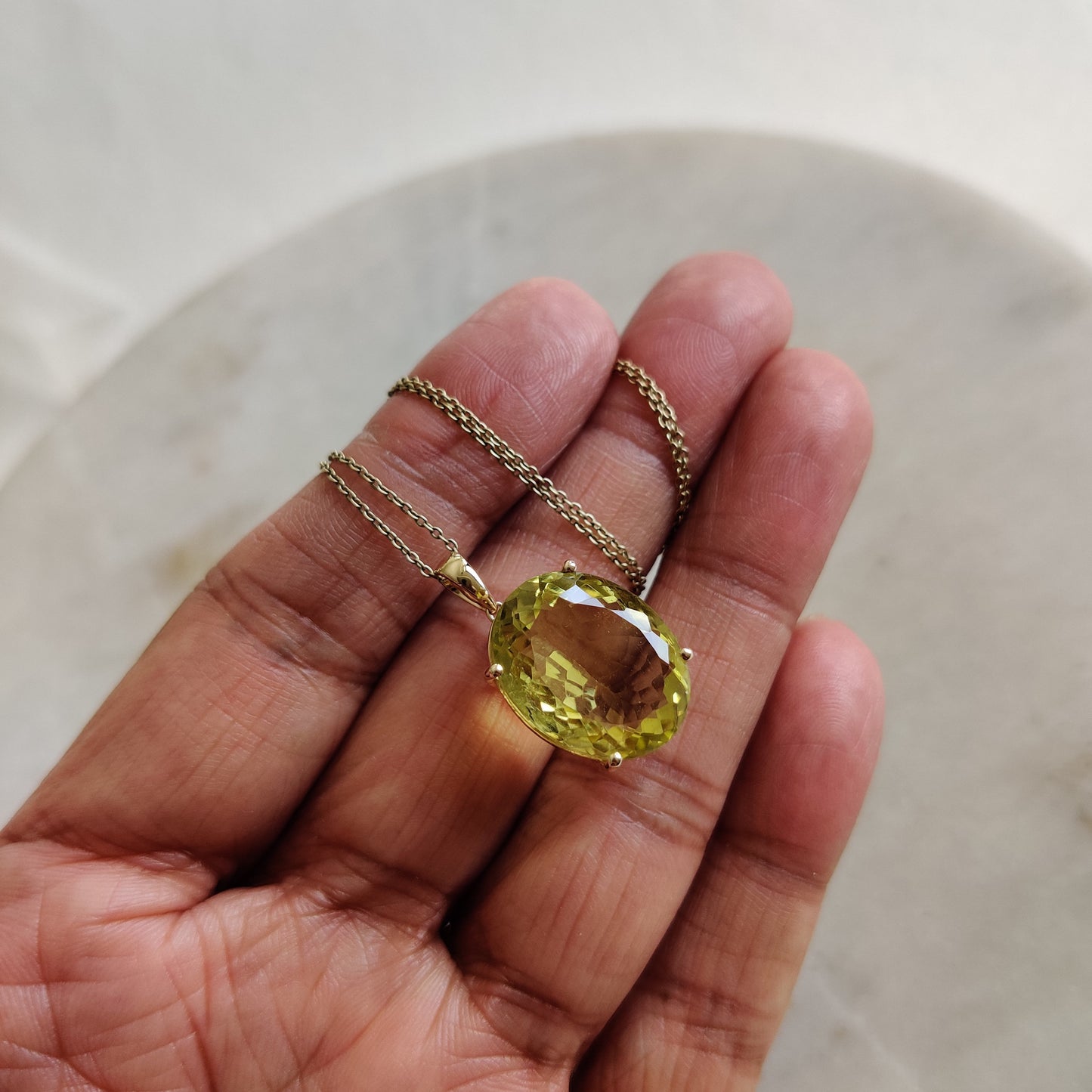 Natural Lemon Topaz Pendant, 14K Solid Gold Lemon Topaz Pendant, Gold Prong Pendant, November Birthstone, Christmas Gift, Topaz Jewelry