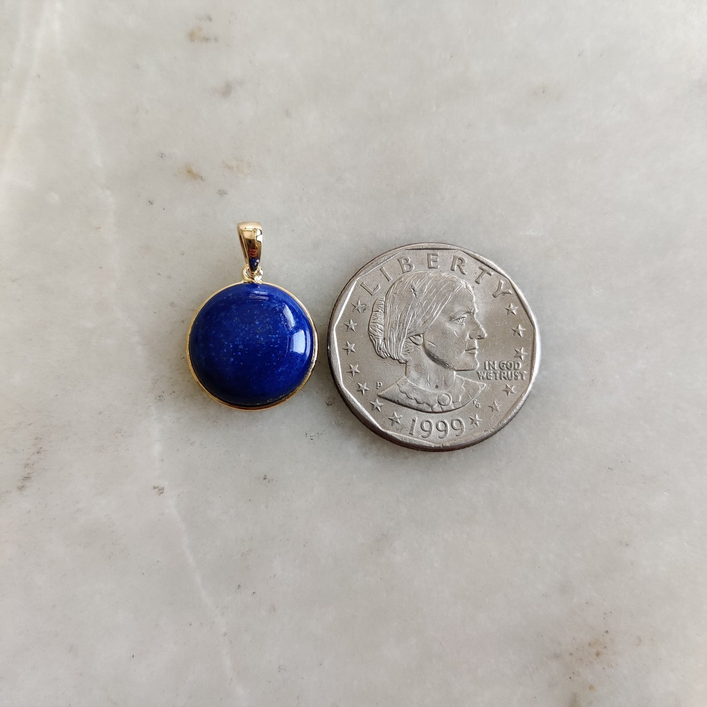 Natural Lapis Lazuli Pendant, 14K Yellow Gold Lapis Lazuli Pendant, Solid Gold Lapis Bezel Pendant, September Birthstone, Christmas Gift