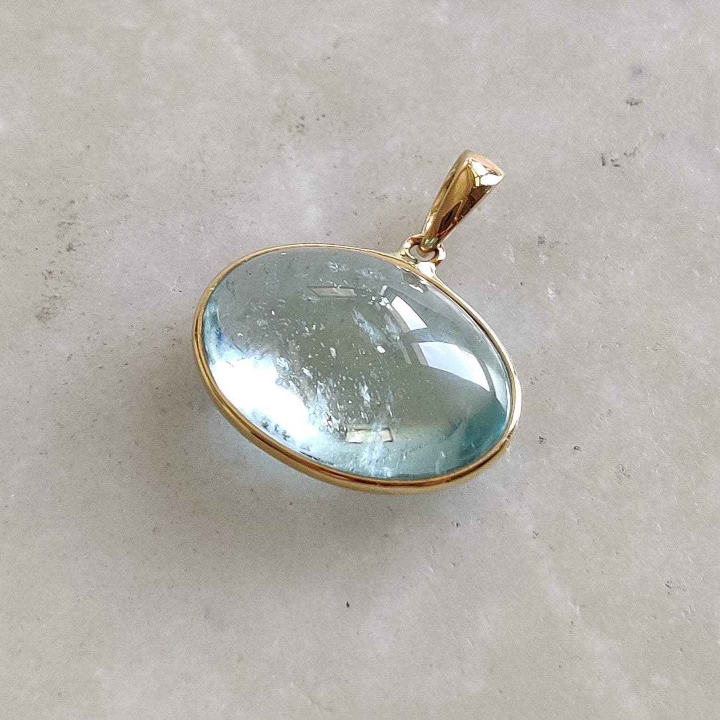 Natural Aquamarine Pendant, 14K Solid Gold Aquamarine Pendant, Solid Gold Pendant Necklace, March Birthstone, Bezel Pendant, Christmas Gift