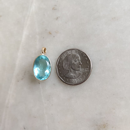 Natural Aquamarine Pendant, 14K Solid Gold Aquamarine Pendant, Solid Gold Pendant Necklace, March Birthstone, Bezel Pendant, Christmas Gift