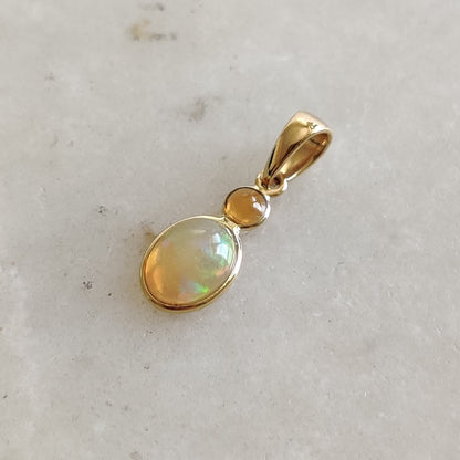 Natural Ethiopian Opal Pendant,14K Solid Gold Opal Pendant, Solid Gold Pendant , October Birthstone, Christmas Gift, Opal Bezel Pendant