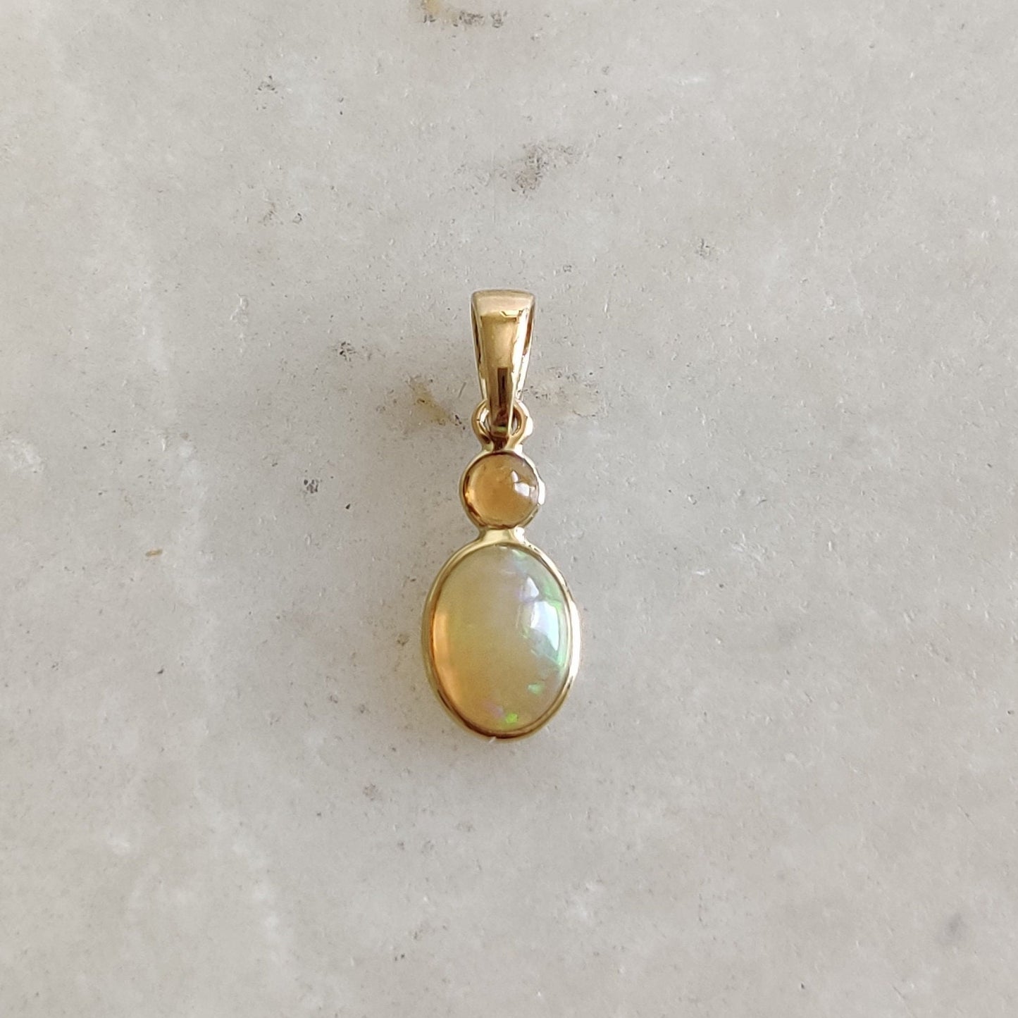 Natural Ethiopian Opal Pendant,14K Solid Gold Opal Pendant, Solid Gold Pendant , October Birthstone, Christmas Gift, Opal Bezel Pendant