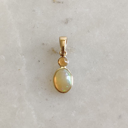 Natural Ethiopian Opal Pendant,14K Solid Gold Opal Pendant, Solid Gold Pendant , October Birthstone, Christmas Gift, Opal Bezel Pendant