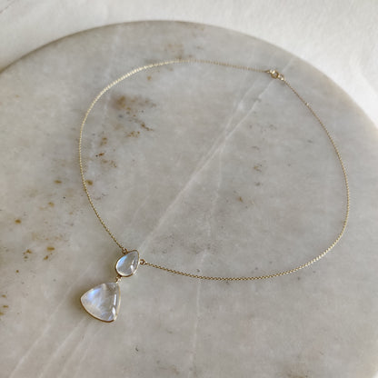 Natural Rainbow Moonstone  Pendent, 14K Solid Gold Pendent Necklace, Rainbow Moonstone Jewelry,June Birthstone, Blue Moonstone Necklace